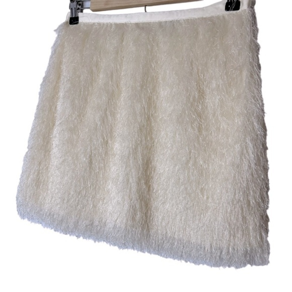 H&M Cream Shimmy Shake Flapper Lined Mini Skirt - Picture 5 of 12